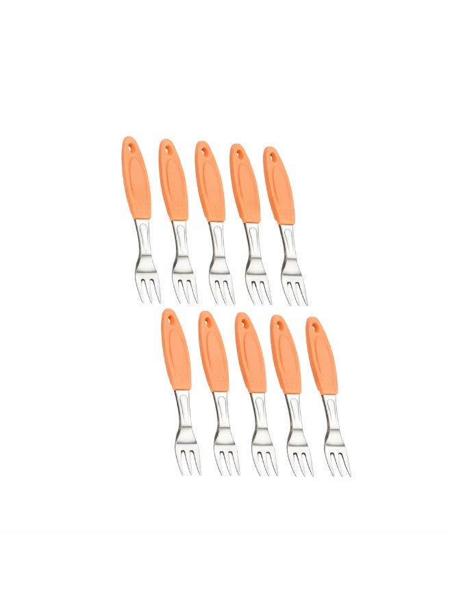 Decent Deluxe Fruit Fork Set of 10 | Stainless Steel Forks | Ergonomic Handle | Mirror Finish | Dessert & Fruit Fork Set For Home, Kitchen, Restaurant, Dishwasher Safe - Image 1